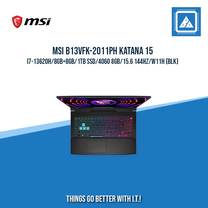 MSI B13VFK-2011PH KATANA 15 I7-13620H/8GB+8GB/1TB SSD/4060 8GB | BEST FOR GAMING LAPTOP MSI B13VFK-2011PH KATANA 15 I7-13620H/8GB+8GB/1TB SSD/4060 8GB | BEST FOR GAMING LAPTOP